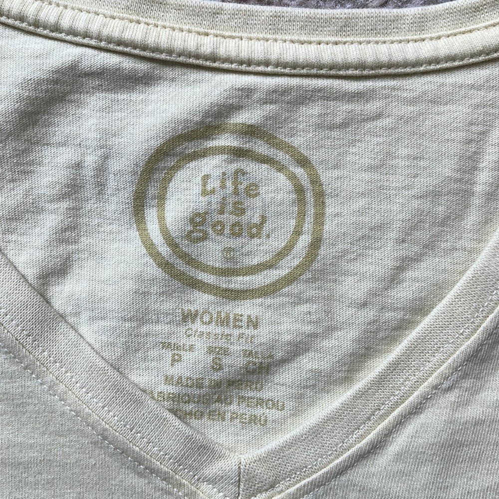 Yellow Life is Good v-neck t-shirt - Picture 6 of 10
